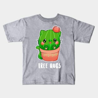 Free Hugs cactus cat Kids T-Shirt